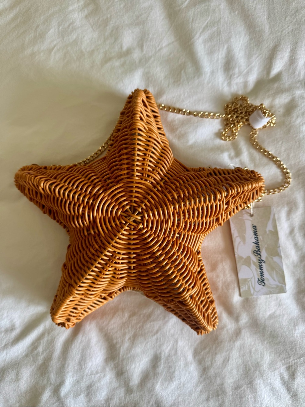 Tommy Bahama Star Wicker Crossbody Bag in Honey Brown